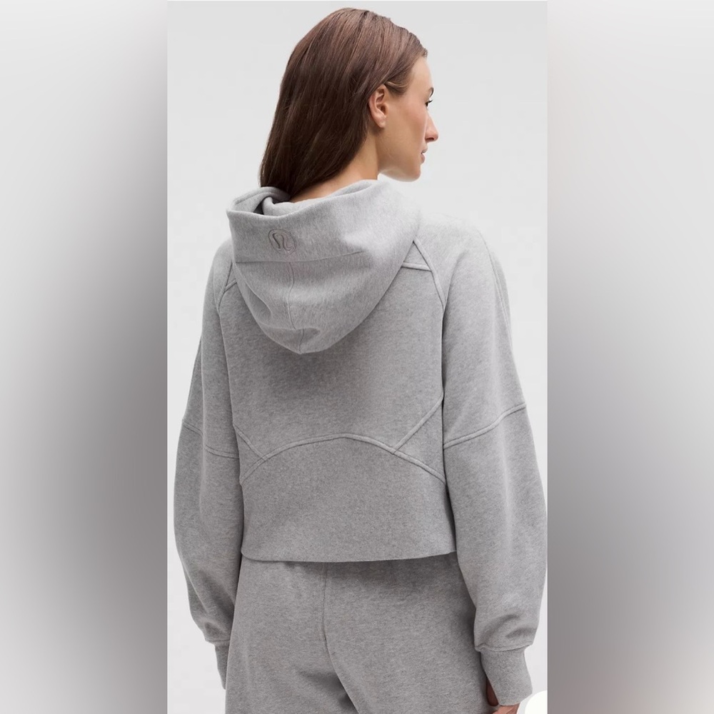 Lululemon Scuba Oversized Half Zip Hoodie Heathered Core Light Grey XS/S LW3DUSS - Picture 3 of 14